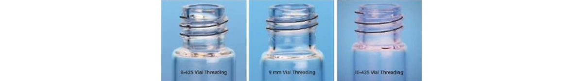 closeup of vial threading