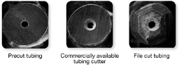 Pre-cut tubing closeups